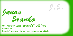 janos sranko business card